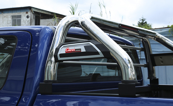 Thanh lăn thể thao bằng thép không gỉ 4x4 màu bạc cho Hilux Vigo